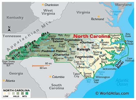 Printable North Carolina Map