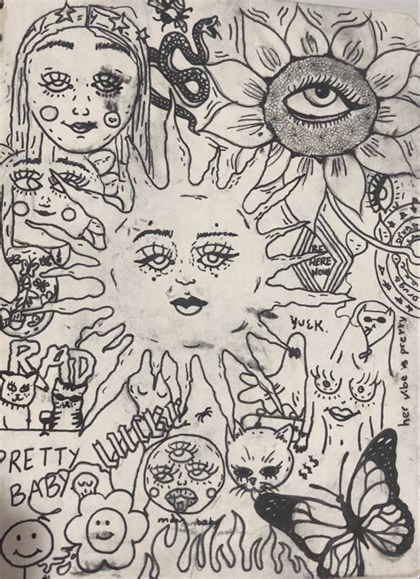 Hippie Doodles Indie Art Hippie Art Trash Art