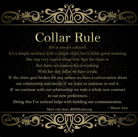 Masterslave Collar Rule With A Twist Bdsm Rules
