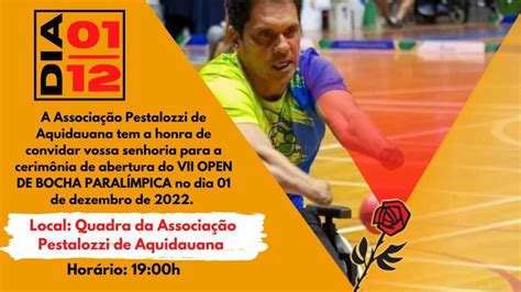 Abertura Do Vii Open De Bocha Paralímpica Acontece Dia 1º De Dezembro