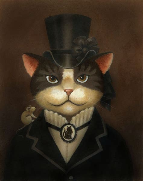 Cat Portrait Print Steampunk Cat Cat Art Victorian Lady