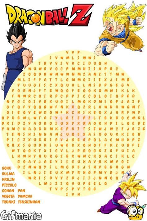 When creating a topic to discuss new spoilers, put a warning in the title, and keep the title itself spoiler the most overrated cartoon is dragonball z. Like Dragon Ball? Then complete this wordsearch puzzle ...