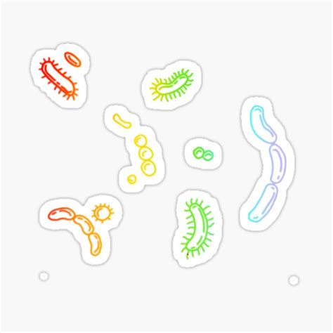 Microbiology Cute Rainbow Bacteria Sticker By Sarahgranchelli Redbubble