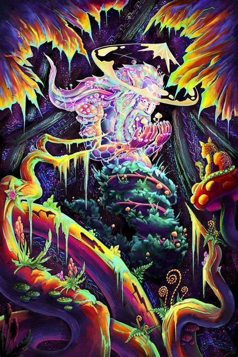 Mushroom Spirit Psychedelic Art Print On Premium Photo Paper Etsy