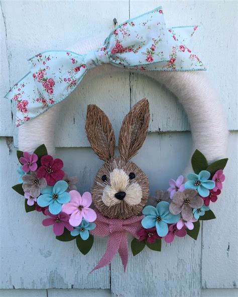 Easter Bunny Wreath Spring Bunny Wreath Sisal Bunny Wreath Etsy