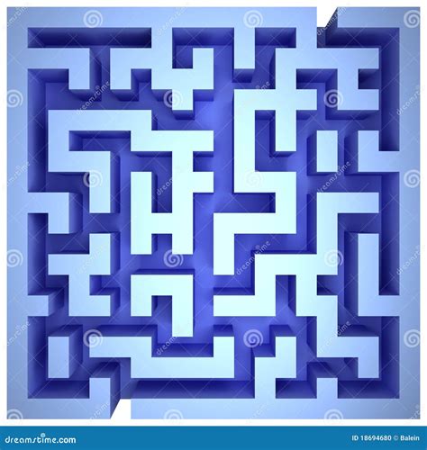 A Maze Of Blue Walls Stock Illustration Illustration Of Problems