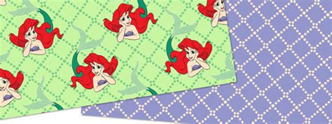 Free Printable Princess Ariel Mermaid Scrapbook Papers