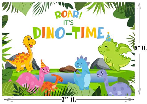 Dinosaur Birthday Party Backdrop For Photography Banner Kids Event Cak