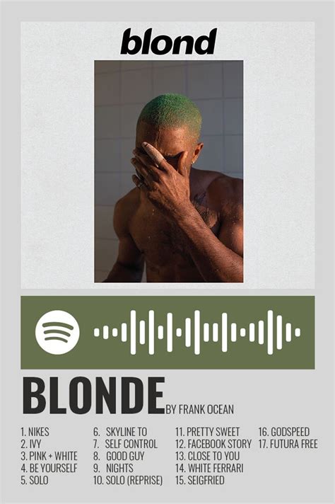 Blonde By Frank Ocean Polaroid Poster Portadas Foto Imprimir Sobres