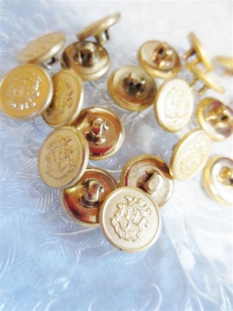 Gold Shank Buttons Brushed Metal 58 Heraldry Crest Etsy