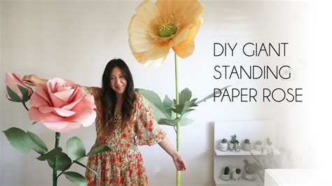 Diy Giant Standing Paper Flower How To Make Big Paper Rose Crafts