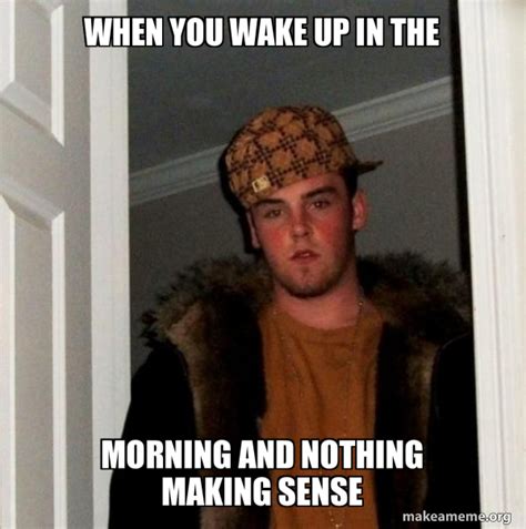 when you wake up in the morning and nothing making sense scumbag steve make a meme