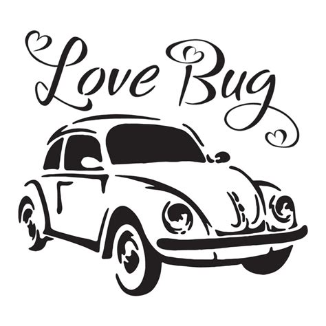 Love Bug 10 Mil Clear Mylar Reusable Stencil Pattern
