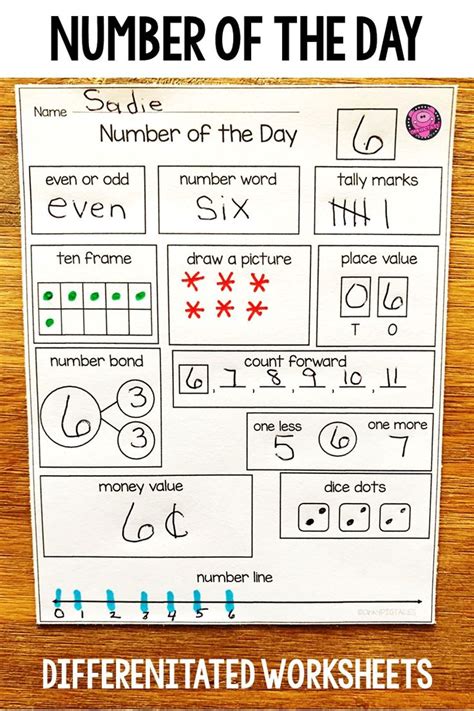The Number Of The Day Worksheet For Students To Practice Numbers And