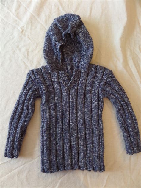 Hand Knitted Toddlers Hooded Jumper Sweater Pullover Etsy