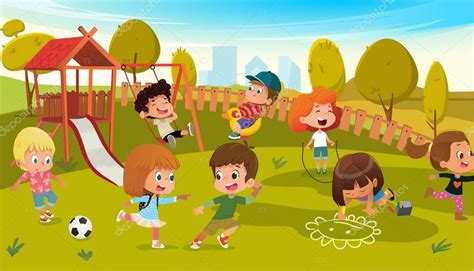Ocuk Oyun Park Bah Esi Vekt R Izim Ocuk Yaz Okulu Anaokulunda A K