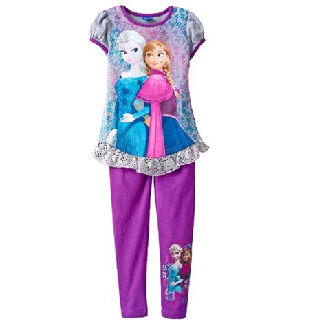 Disney Frozen Elsa And Anna Little Girls Short Sleeve Top With Ruffle And