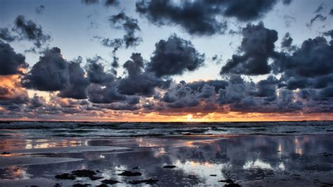 Cloud Horizon Ocean During Sunrise 4k Hd Nature Wallpapers