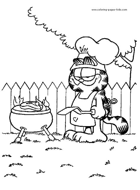 Garfield Color Page Coloring Pages For Kids Cartoon Characters
