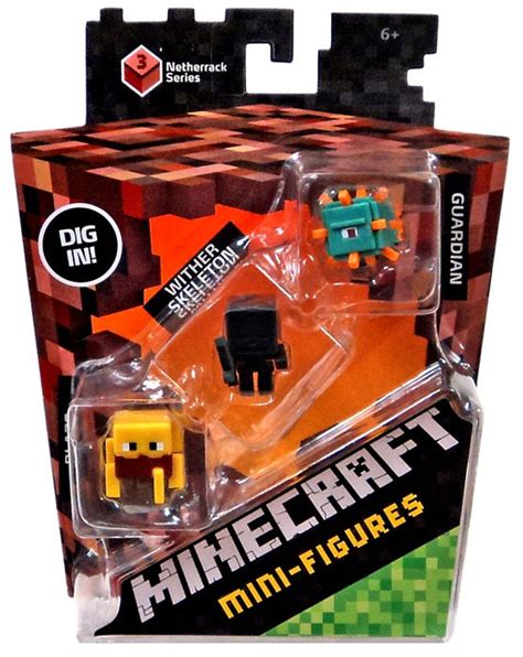 Minecraft Netherrack Series 3 Blaze Wither Skeleton Guardian Mini