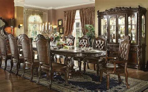 Dining room table with 6 chairs and hutch. 62000 Vendome Large Formal Dining Room Set in Cherry ...