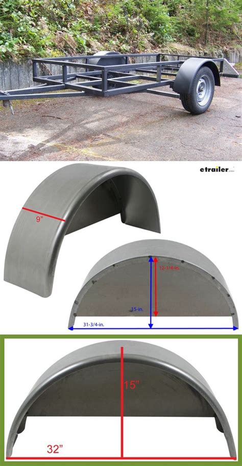 Single Axle Trailer Fender W Backing Plate Steel 14 To 15 Wheels