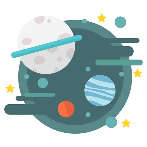 Astronomy Galaxy Planets Solar Space Star Universe Icon Free