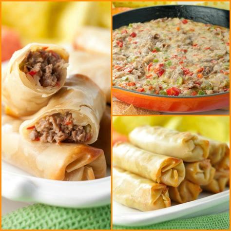 Arrange the cheese slices over top, alternating the american and. Philly Cheesesteak Baked Egg Rolls | Recipe | Egg roll recipes, Philly cheese steak, Egg rolls