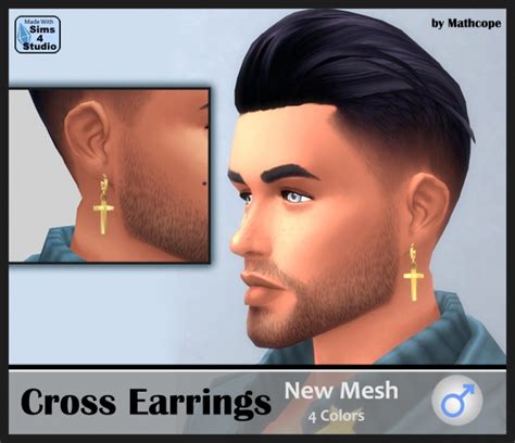 Cross Earrings By Mathcope At Sims 4 Studio Sims 4 Updates