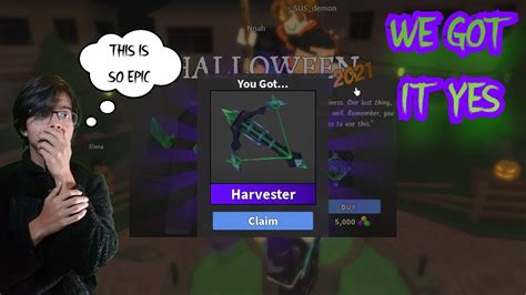 Getting The Harvest Set In Mm2😆finally Got It Youtube