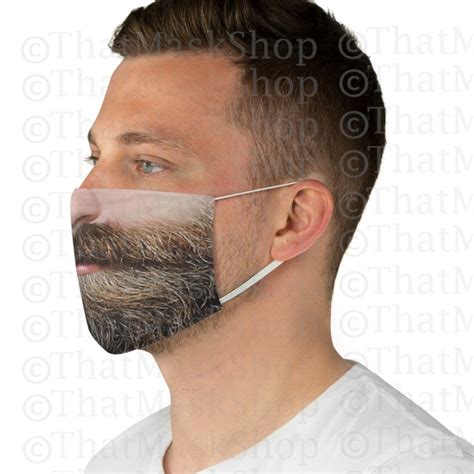 Beard Man Face Mask Manly Face Mask Covid Masks Funny Adult Etsy