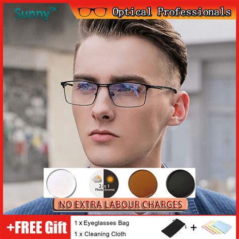 2021 New Fashion Graded Glasses Advanced Business Half Frame Anti Radiation Eyeglasses For Men