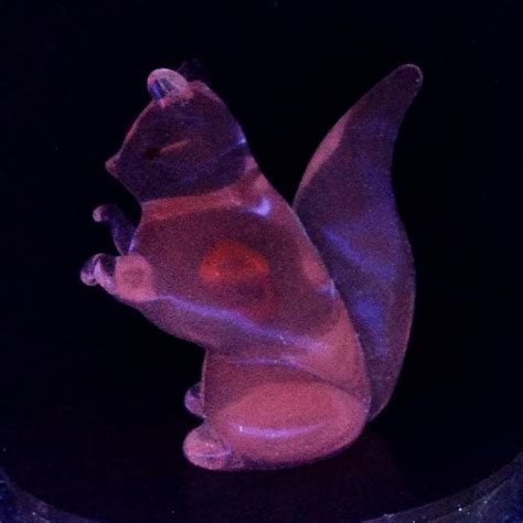 Cenedese Murano Antonio Da Ros Alexandrite Purple Red Heart Italian Art Glass Squirrel Figurine
