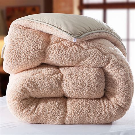 Winter Patchwork Duvet Lamb Wool Warm Comforter Camel Cotton Quilt Thicken Blanket King Queen