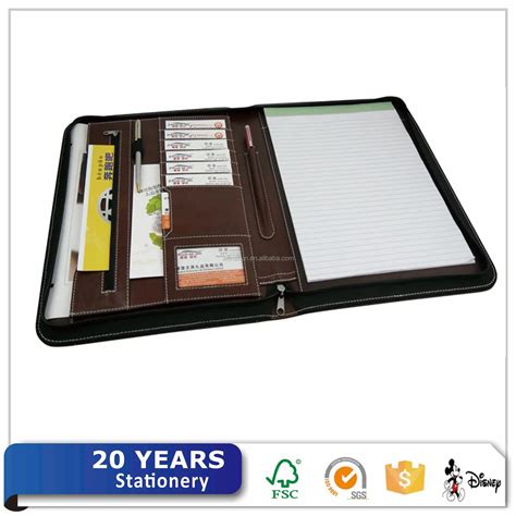 Personalized Business Brown Leather File Folder Organizer Padfolio