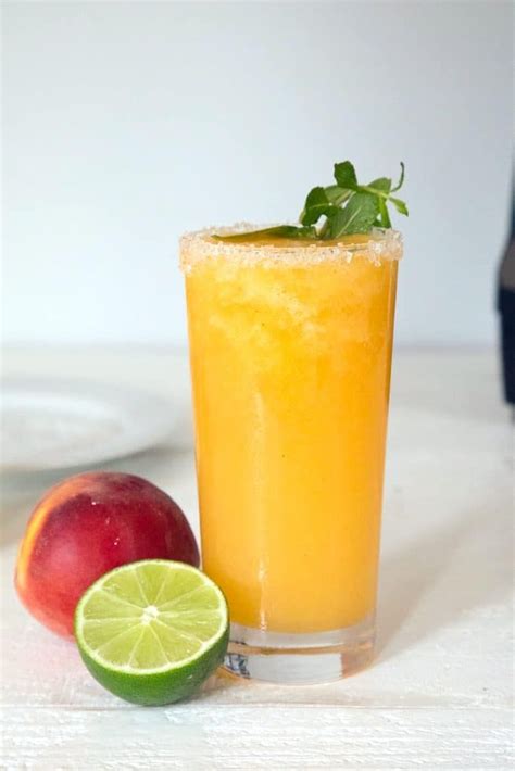 Frozen Peach Margaritas These Margaritas Made With Fresh Peaches Tequila And Honey Will