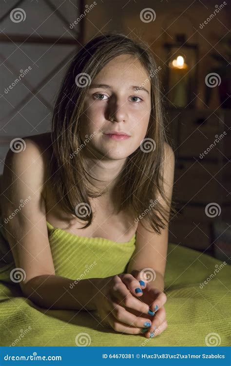 Young Cute Girl Relaxing In The Massage Therapy Stock Image Image Of Relaxing Heal 64670381