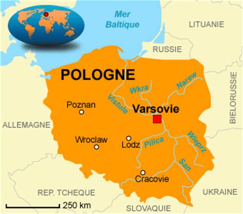 Carte plastifiée souple ou magnétique pour le bureau. Pologne Carte Europe