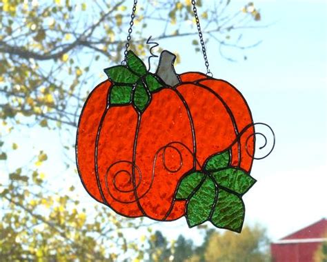 Stained Glass Autumn Pumpkin - Delphi Artist Gallery