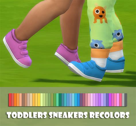 Maimouthtoddlersneakersrecolors Sims 4 Toddler Sims Baby Sims 4