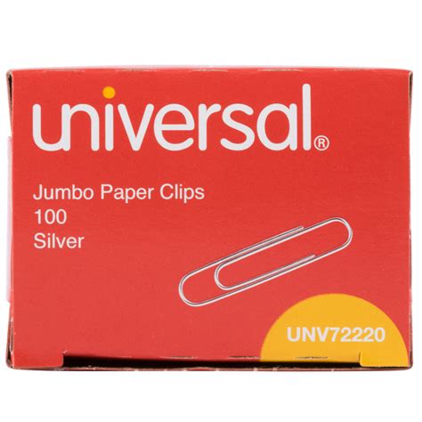 Contact universe silver card on messenger. Universal UNV72220 Silver Smooth Finish Jumbo Paper Clip - 1000/Box