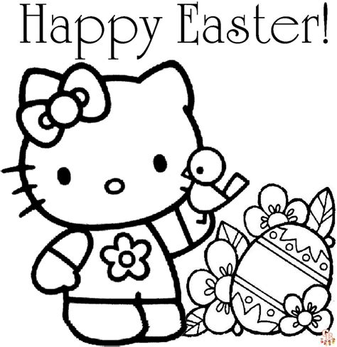 Hello Kitty Easter Coloring Pages Free Printable And Easy