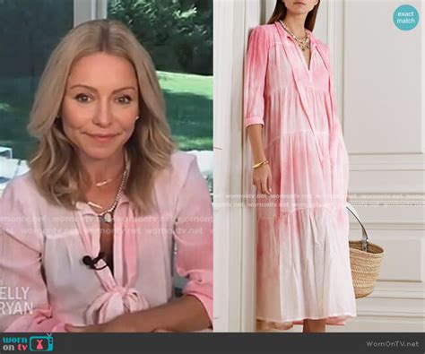 Wornontv Kellys Pink Tie Dye Tie Neck Dress On Live With Kelly And