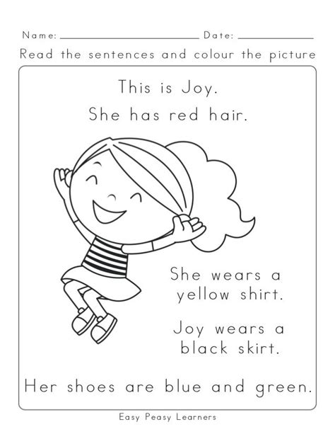 Uk Spelling Read And Colour Reading Comprehension Worksheets