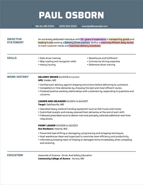 Professional Resume Objective Examples Guide Livecareer