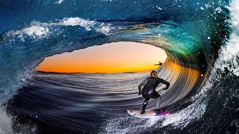 Surfers From Inside Barrel Of Wave Youtube