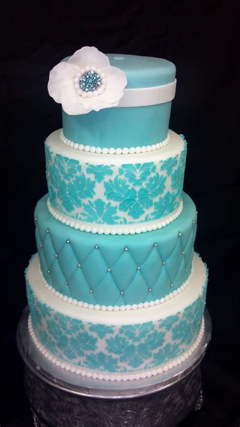 Tiffany Blue Wedding Cake Square Wedding Cakes Diy Wedding Cake
