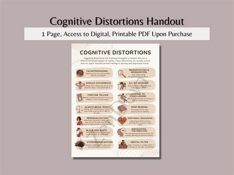 Cognitive Distortions Handout Educationaltherapy Aid And Tool Etsy
