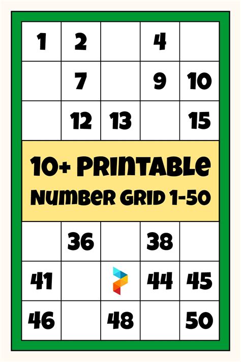 10 Best Printable Number Grid 1 50 Printableecom Images