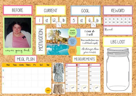 Weight Loss Motivational Vision Board Printable Instant Etsy